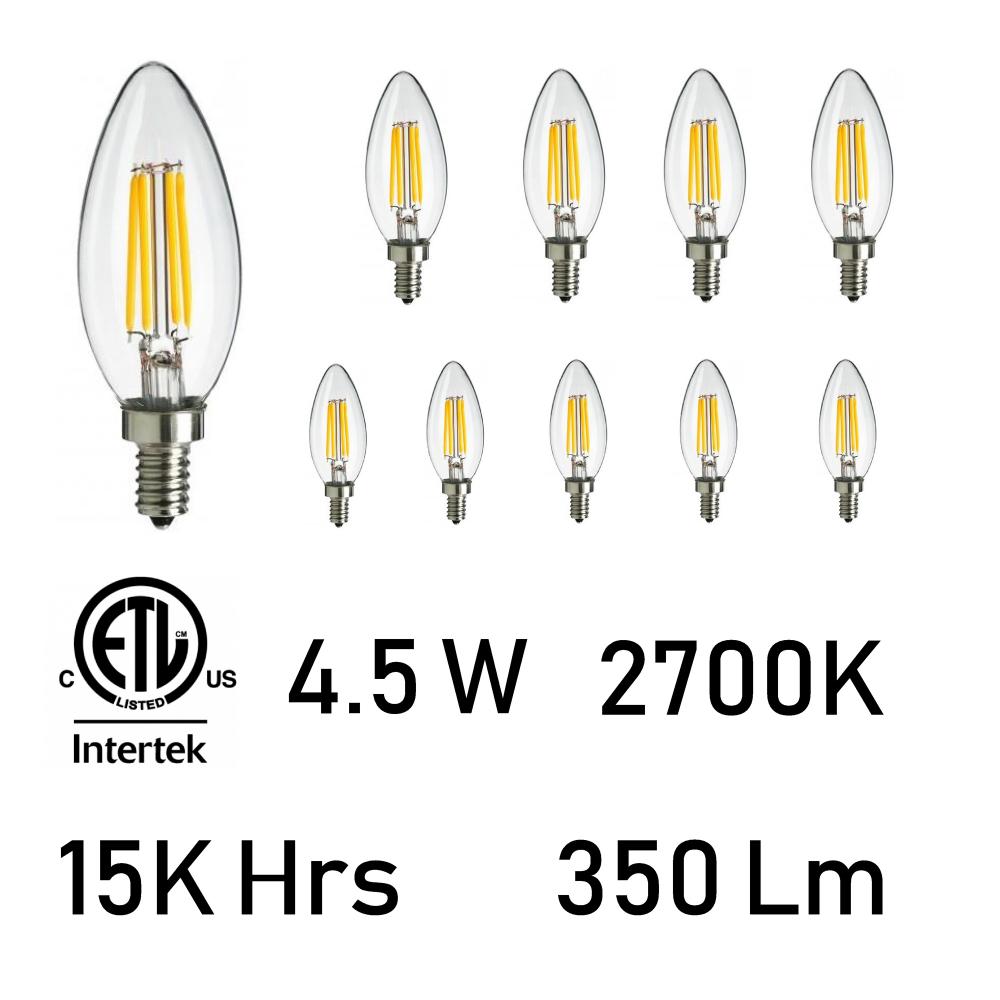 CWI Lighting E12K2700-10 4.5 Watt E12 LED Bulb 2700K (Set of 10)