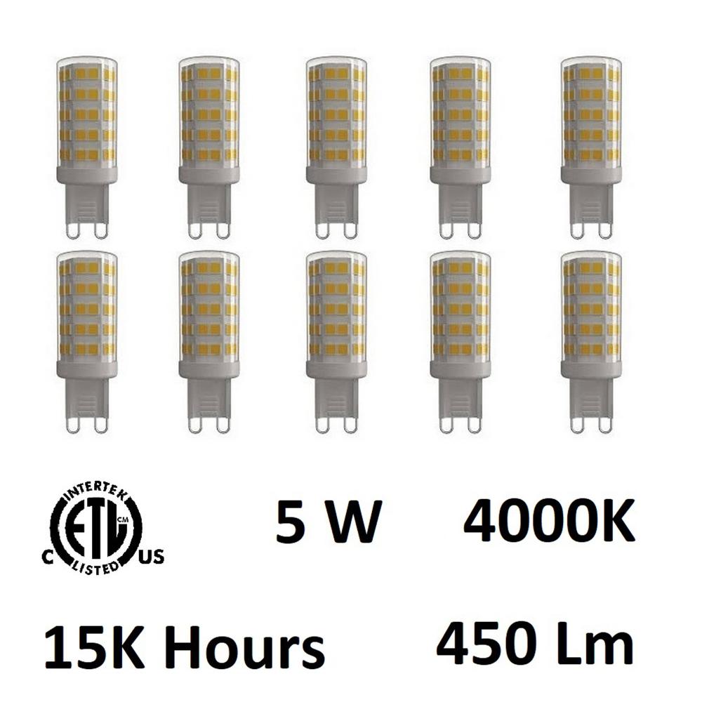 CWI Lighting G9K4000-5W-10 5 Watt G9 LED Bulb 4000K (Set of 10)