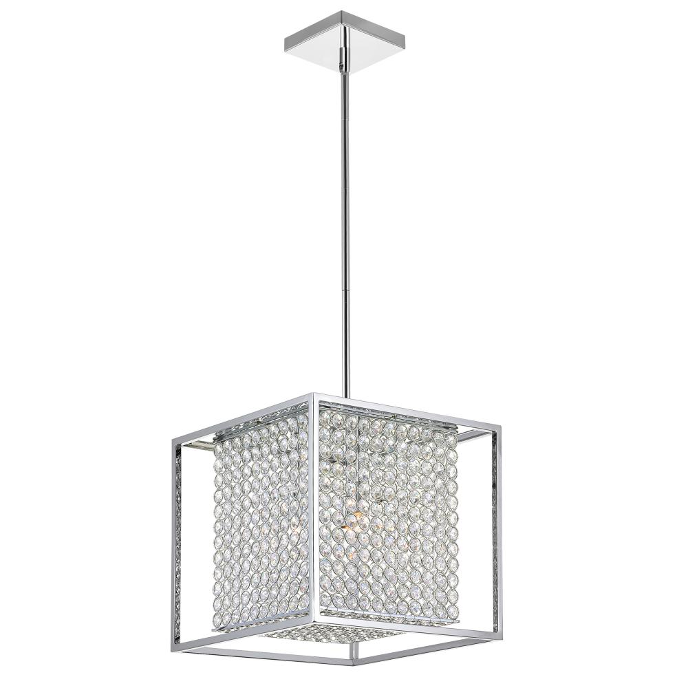 CWI Lighting QS8381P12C-S Cube 3 Light Chandelier with Chrome finish