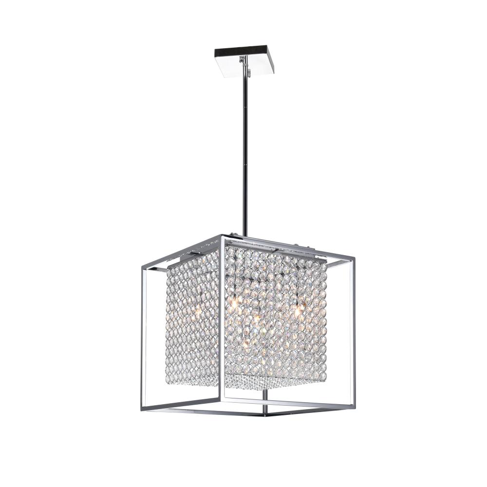 CWI Lighting QS8381P14C-S Cube 5 Light Chandelier with Chrome finish