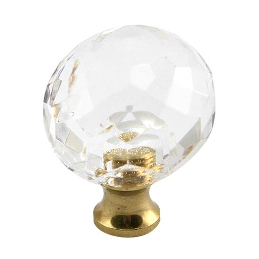 CAL Crystal M998-US15A Faceted Egg Crystal Cabinet Knob in Pewter