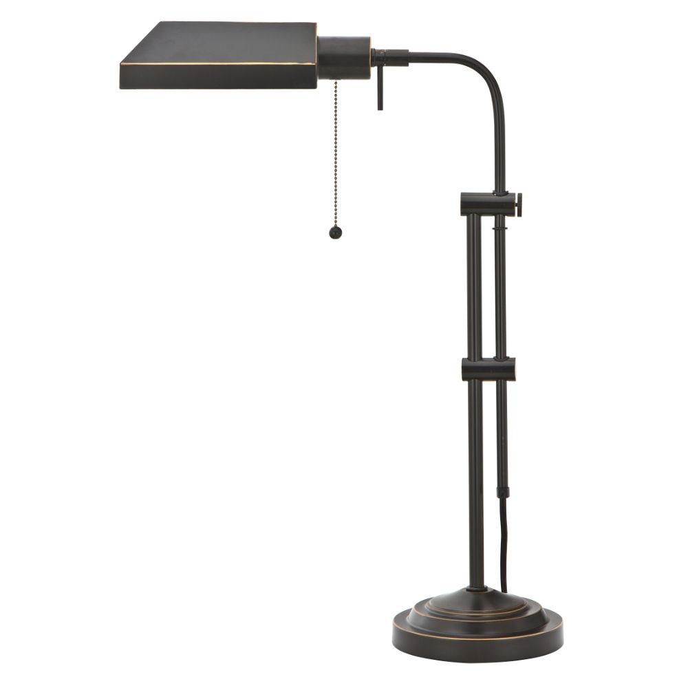 Cal Lighting BO-117TB-DB Dark Bronze Pharmacy 1 Light Pedestal Base Table Lamp