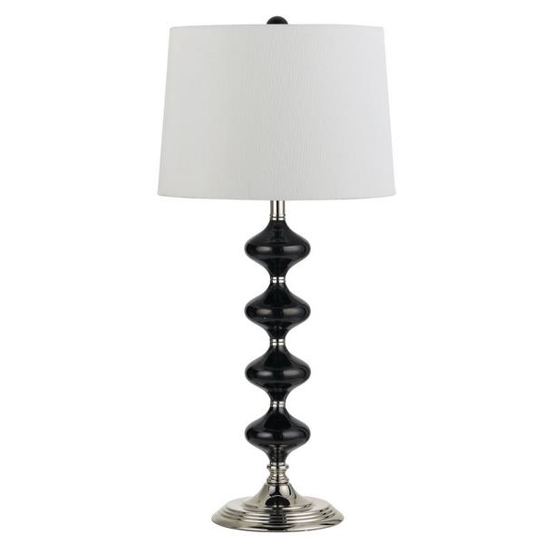CAL Lighting BO-2170TB 150W 3 Way Lendava Glass Ball Table Lamp in Chrome / Metallic Black