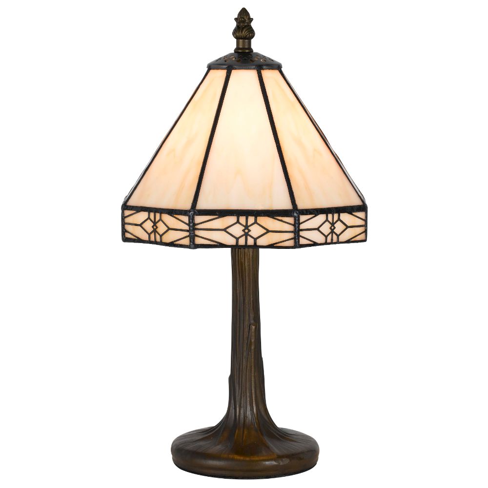 Cal Lighting BO-2385AC Dark Bronze Tiffany 1 Light Pedestal Base Table Lamp