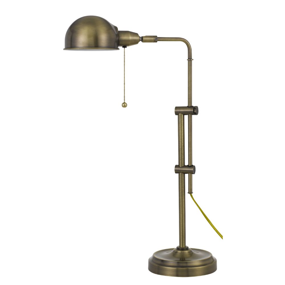 Cal Lighting BO-2441DK-AB 31" Height Croby Metal Pharmacy Desk Lamp in Antique Brass