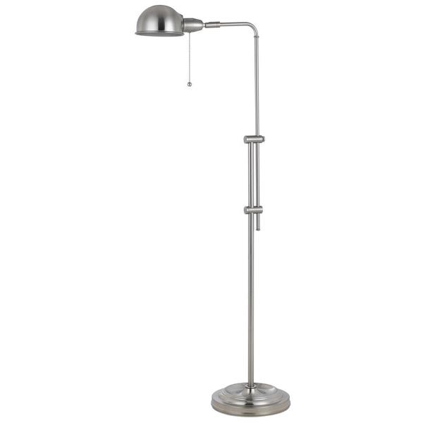 CAL Lighting BO-2441FL-BS 60W Croby Pharmacy Floor Lamp With Adjustable Pole in Brushed Steel