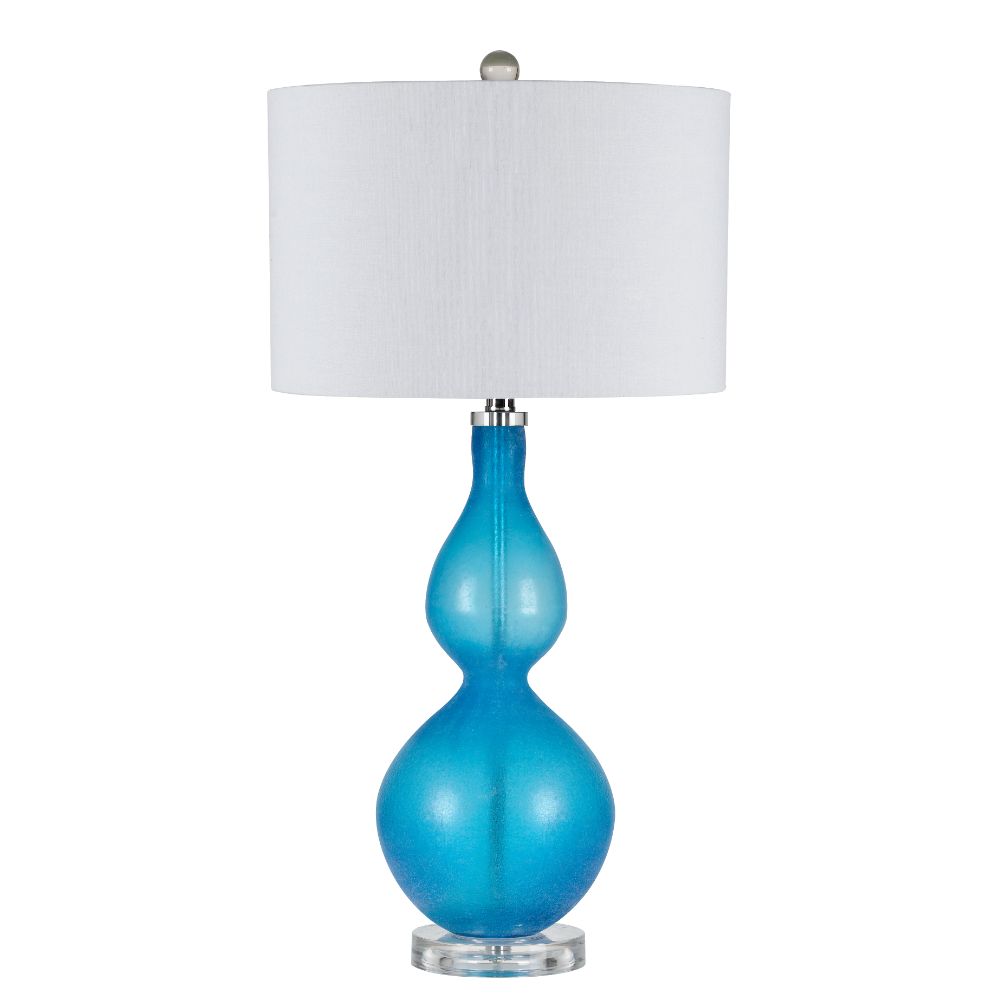 Cal Lighting BO-2566TB Ocean Blue 1 Light Pedestal Base Table Lamp