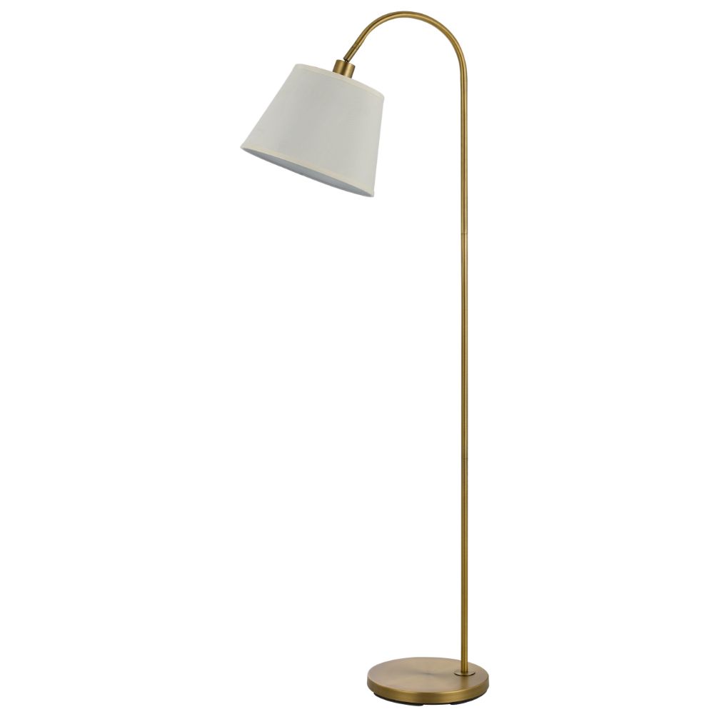 Cal Lighting BO-2573FL-AB Antique Brass Covington 1 Light Pedestal Base Gooseneck Floor Lamp