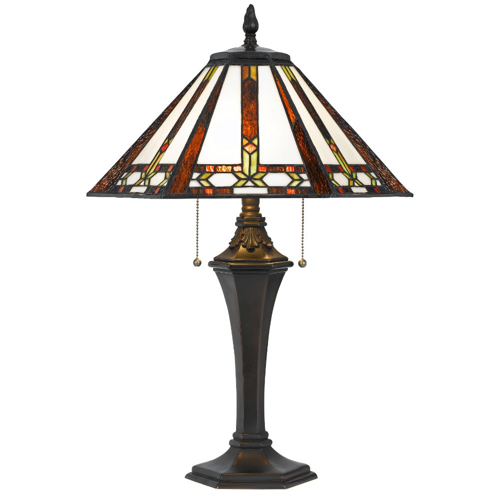 CAL Lighting BO-2717TB 60W x 2 Tiffany Table Lamp in Tiffany