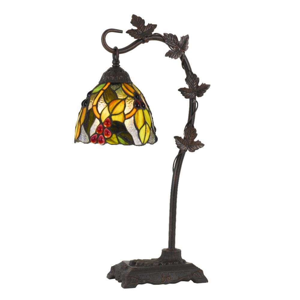 CAL Lighting BO-2754TB 60W Cotulla Downbrdige Tiffany Metal Table Lamp