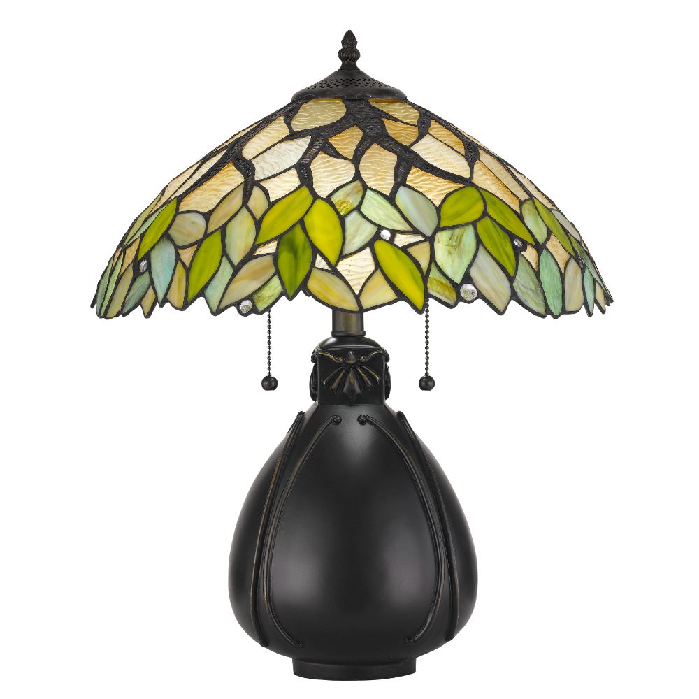 CAL Lighting BO-2798TB 60w X 2 Tiffany Table Lamp