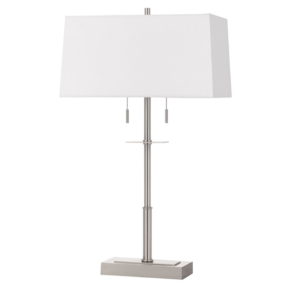 CAL Lighting BO-2802TB 60w X 2 Norwich Metal Table Lamp With Fabric Shade