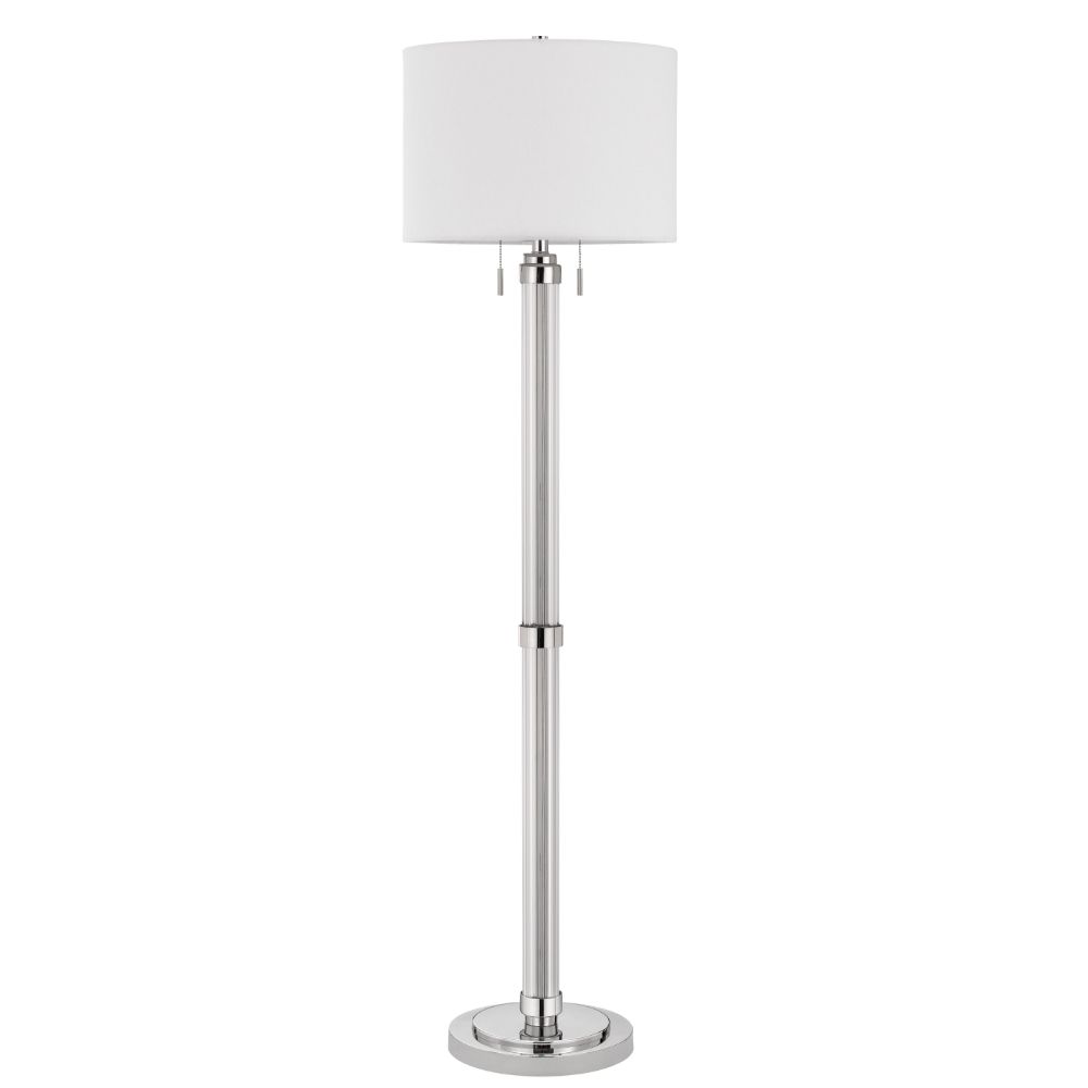 CAL Lighting BO-2829FL 60w X 2 Montilla Metal/Acrylic Floor Lamp With Fabric Shade