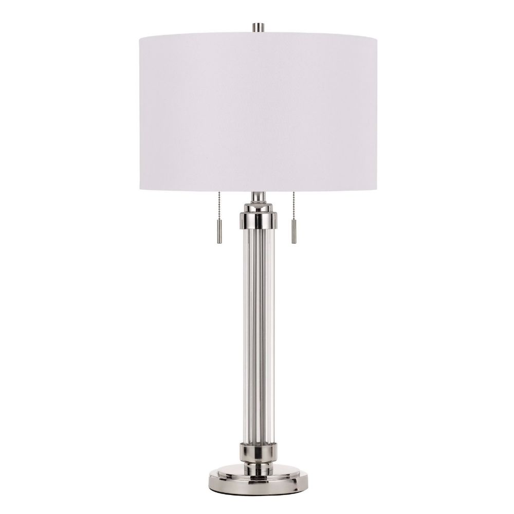 CAL Lighting BO-2829TB 60w X 2 Montilla Metal/Acrylic Table Lamp With Fabric Shade
