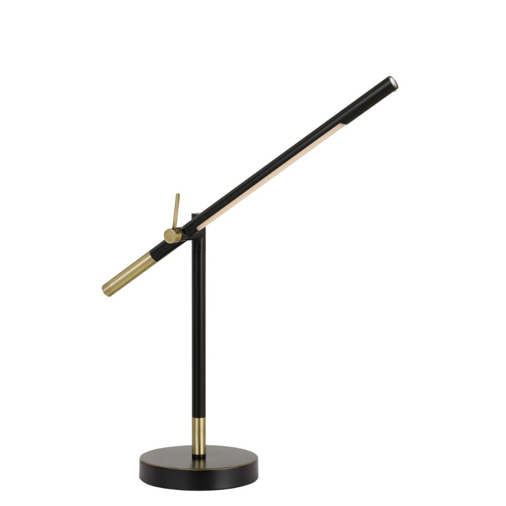 CAL Lighting BO-2843DK Virton Metal Led 10w, 780 Lumen, 3k Adjustable Desk Lamp in Black/antique Brass