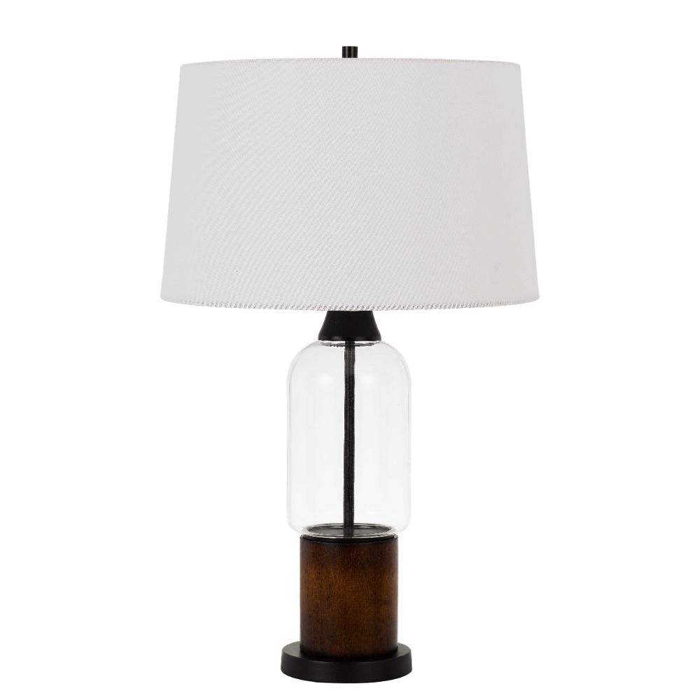 CAL Lighting BO-2862TB Bron 150w 3 Way Pine Wood/glass Table Lamp in Wood