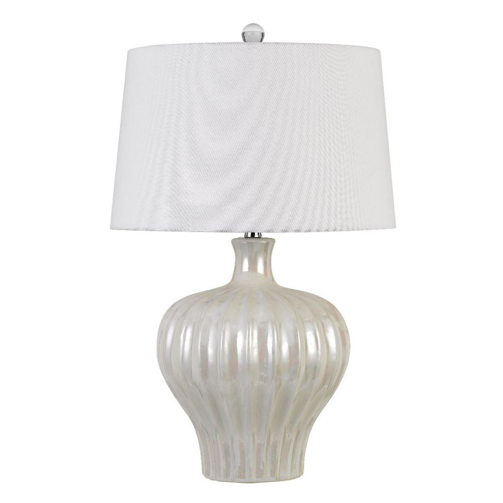 CAL Lighting BO-2879TB Afragola Ceramic Table Lamp With Hardback Fabric Shade