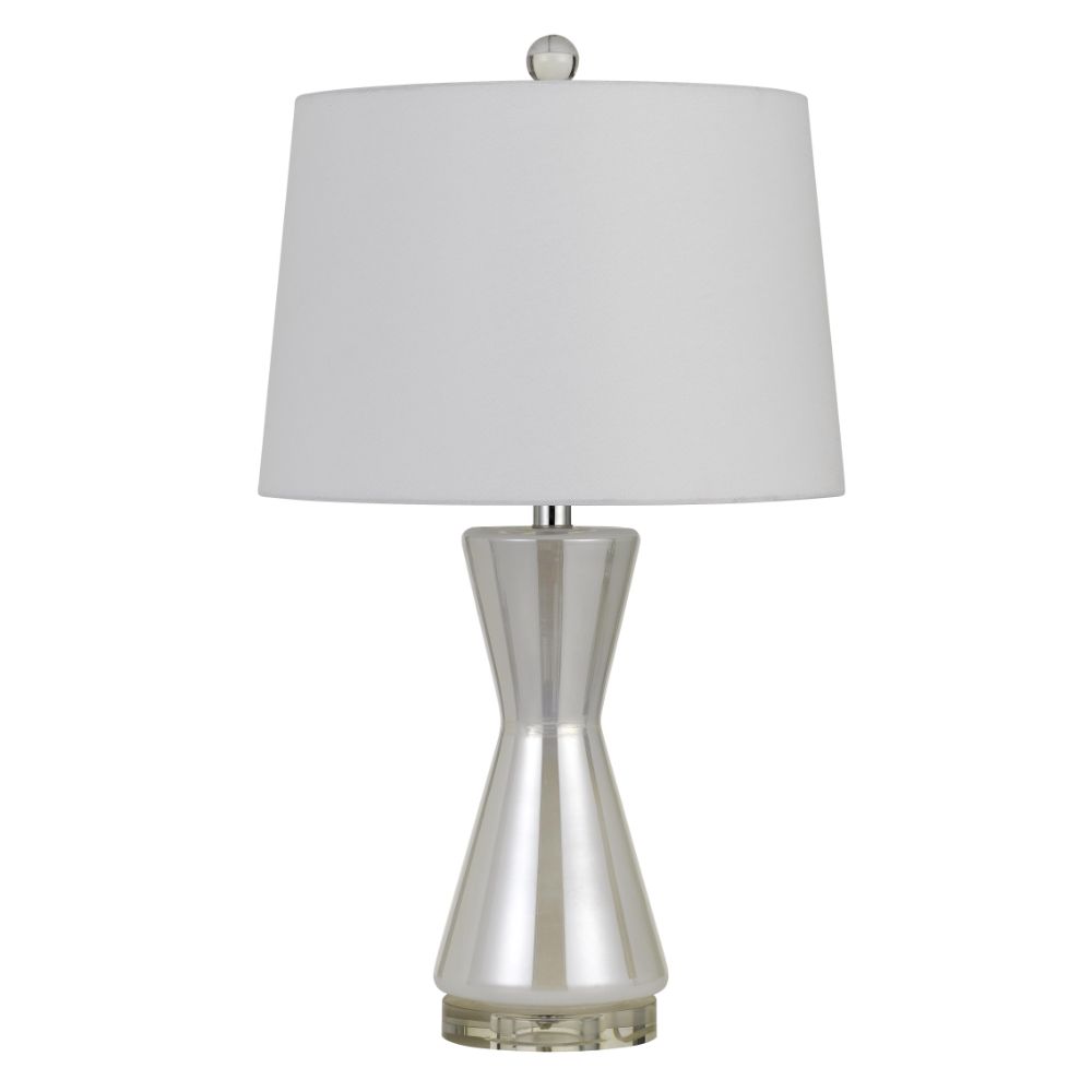 CAL Lighting BO-2881TB-2 Anzio Glass Table Lamp With Hardback Fabric Shade (sold And Priced As Pairs)