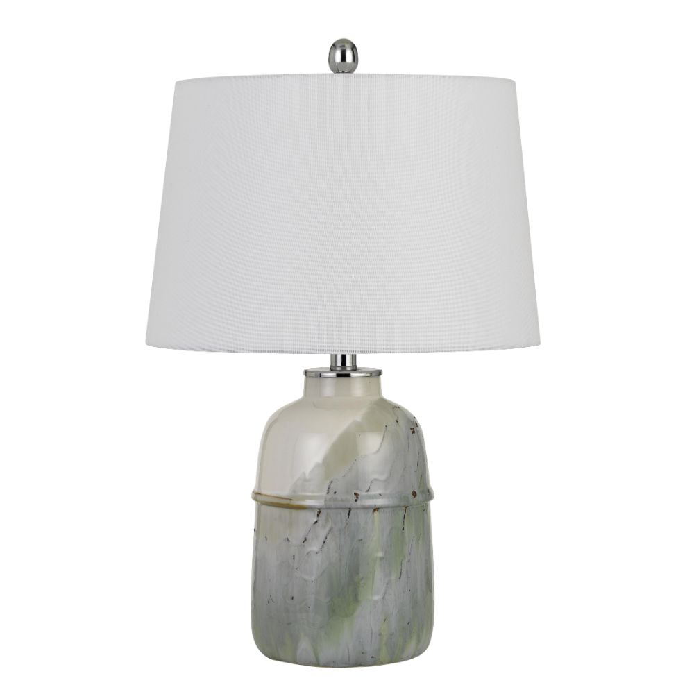 CAL Lighting BO-2882TB-2 Vittoria Ceramic Table Lamp With Hardback Fabric Shade (sold And Priced As Pairs)