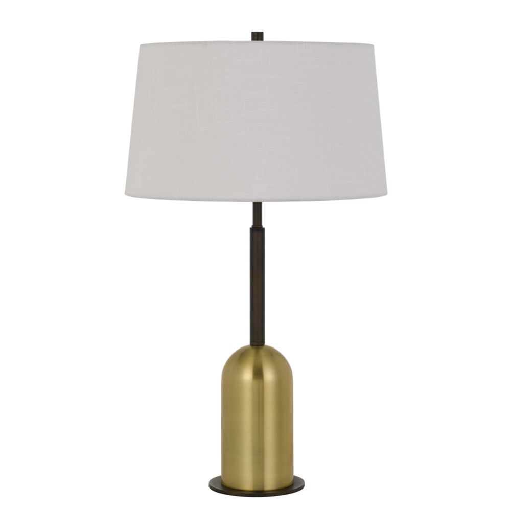 CAL Lighting BO-2891TB Rimini Metal Desk Lamp With Linen Drum Shade