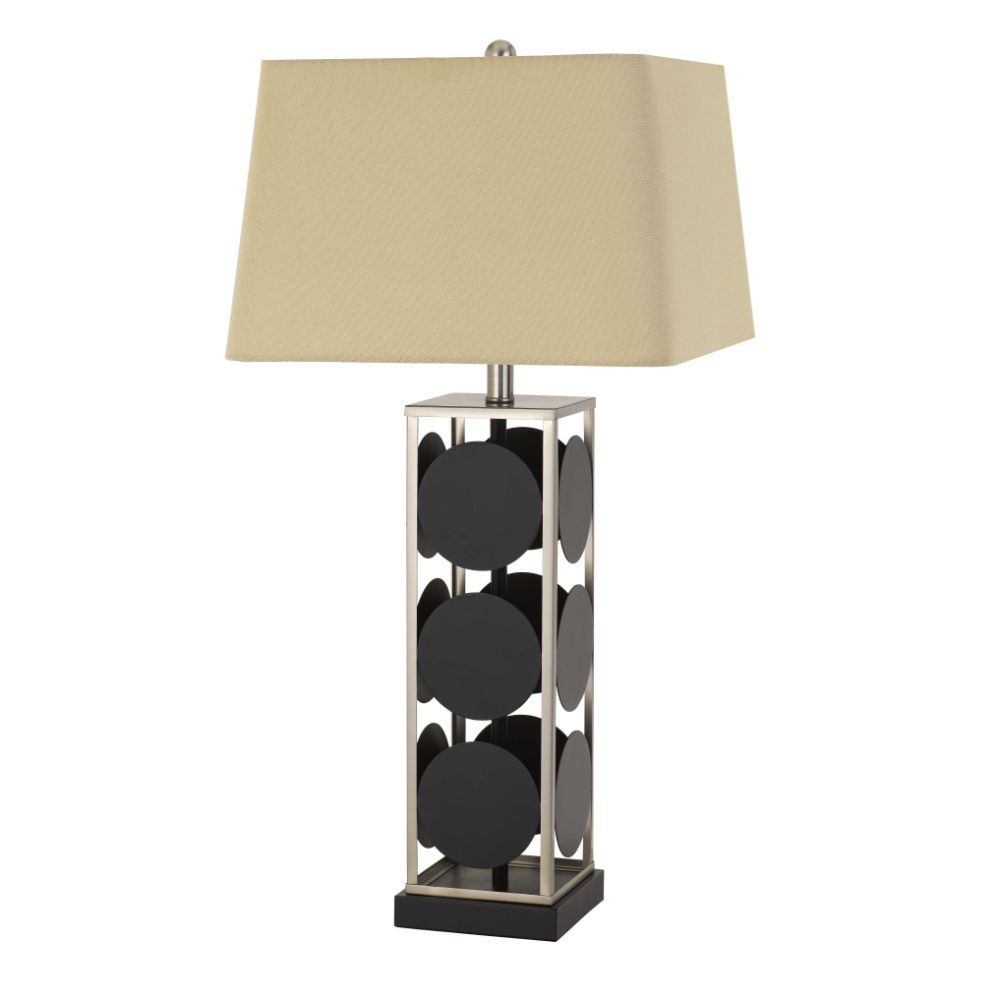 CAL Lighting BO-2897TB Hanson Metal Table Lamp With Square Fabric Shade