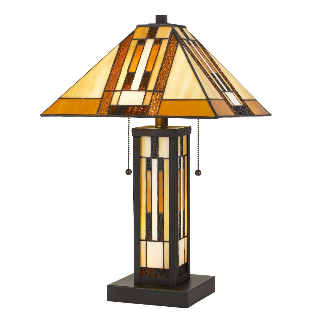 CAL Lighting BO-2902TB Tiffany Table Lamp W/7w Night Light