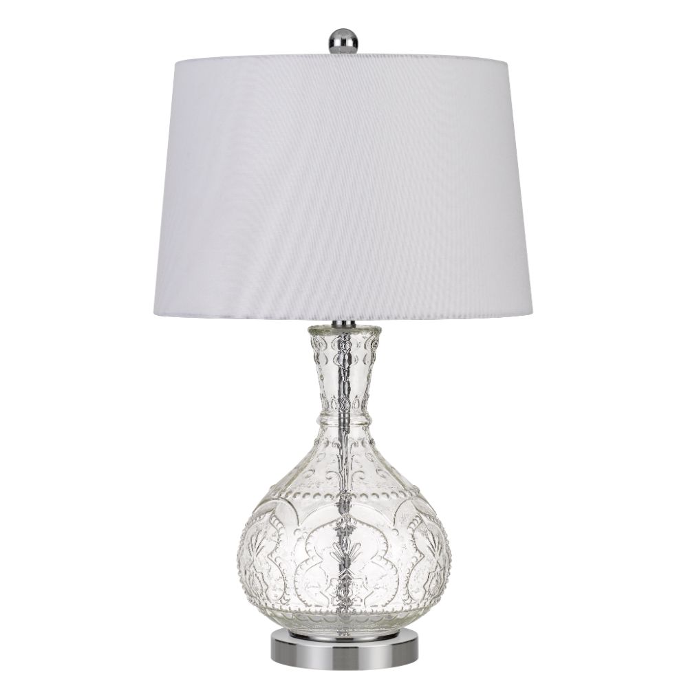 Cal Lighting BO-2916TB 27" Height  Nador Glass Table Lamp in Clear Finish