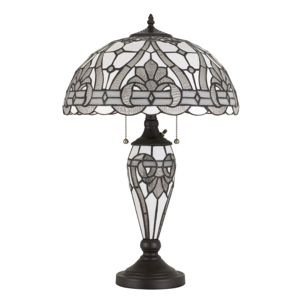 Cal Lighting BO-2943TB 24.5" Height Tiffany Metal and Glass Table Lamp in Black