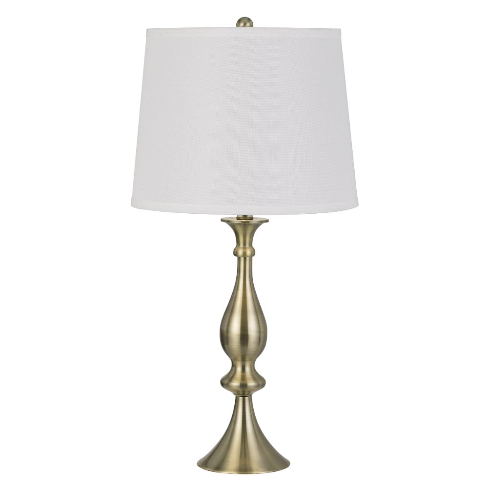 Cal Lighting BO-2947TB-2 25.5" Height Alcoy Metal Table Lamp Pair in Antique Brass