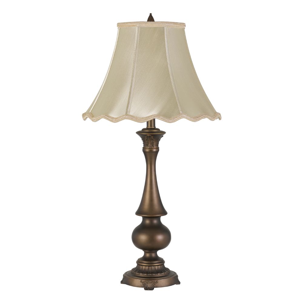 Cal Lighting BO-2949TB 32" Height Clare Aluminum Cast Table Lamp in Antique Brass