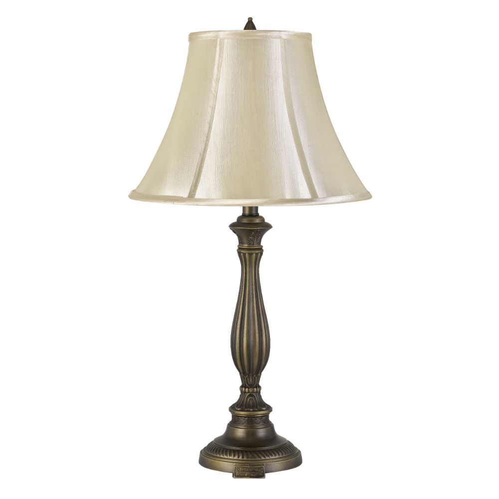 Cal Lighting BO-2953TB 28" Height Meath Aluminum Cast Table Lamp in Antiqe Brass