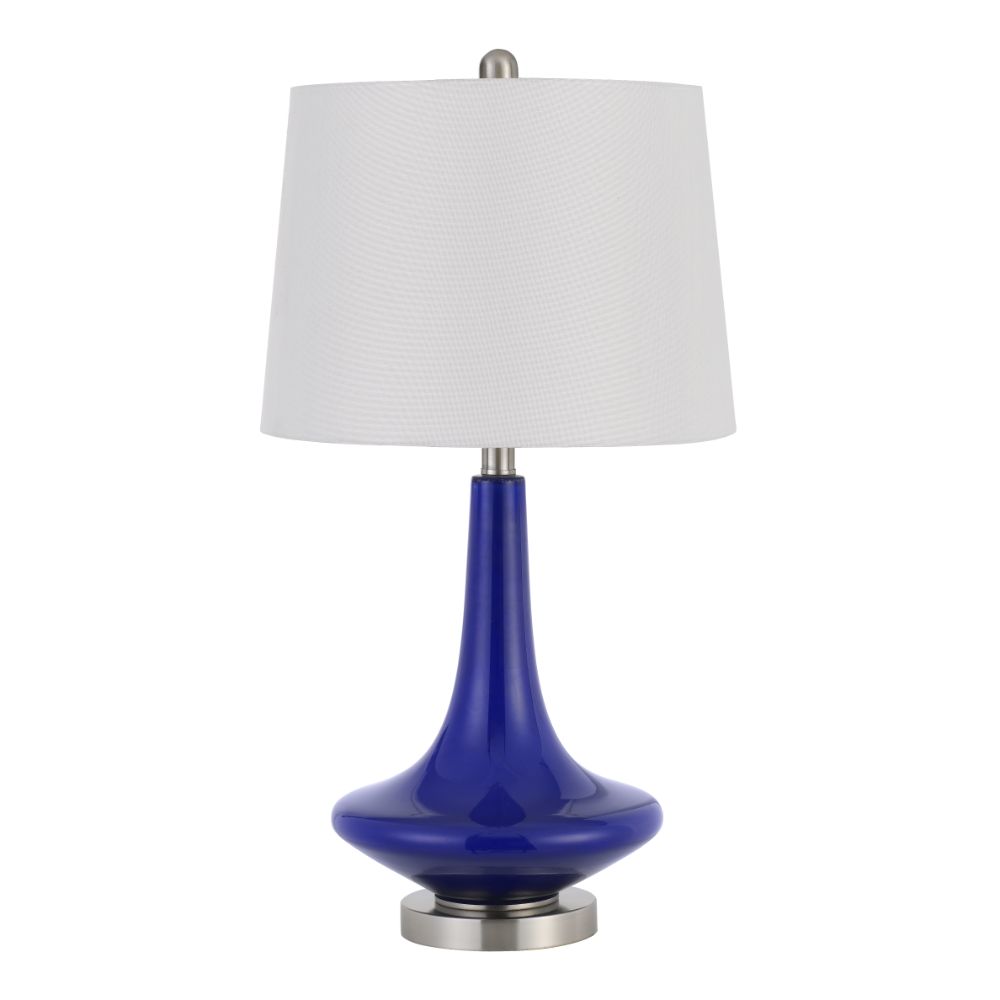Cal Lighting BO-2960TB-2 25.5 Height Kleve Glass Table Lamp in Royal Blue