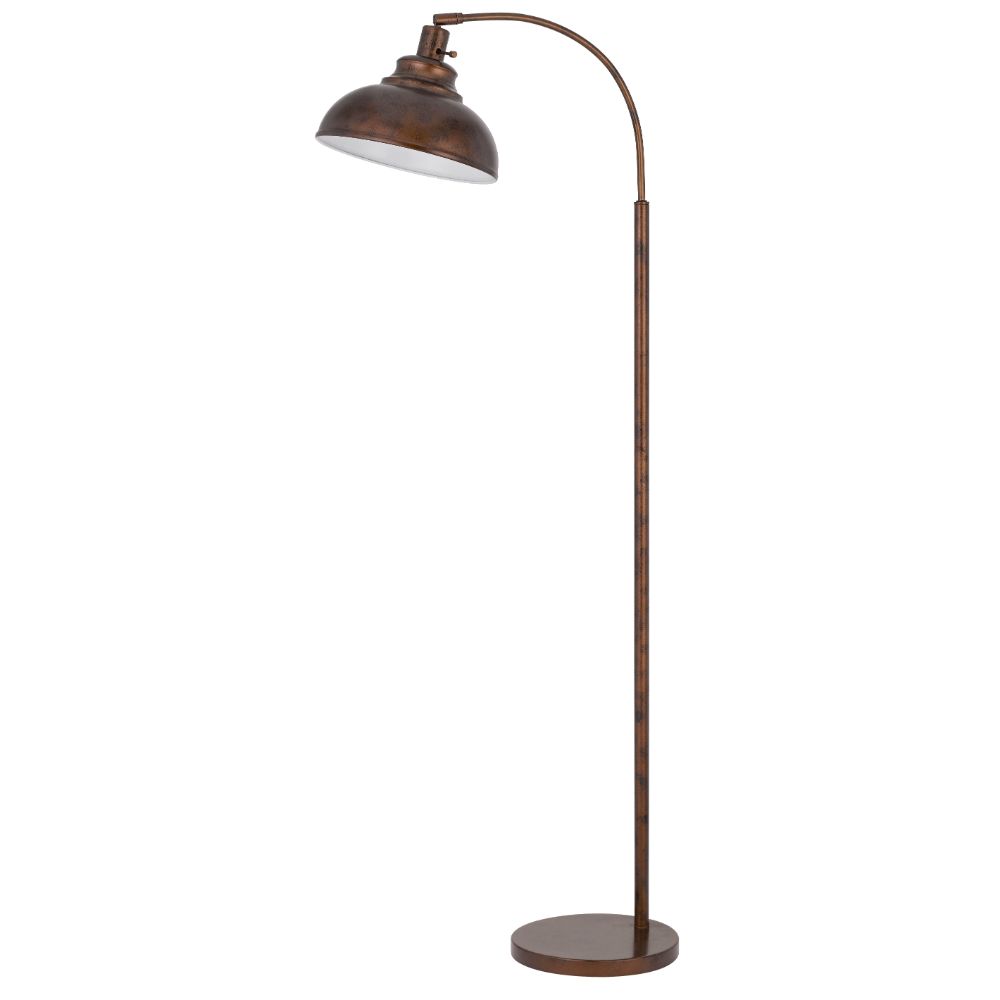 CAL Lighting BO-2964FL-RU 60W Dijon adjustable metal floor lamp with weight base and on off socket switch in Rust