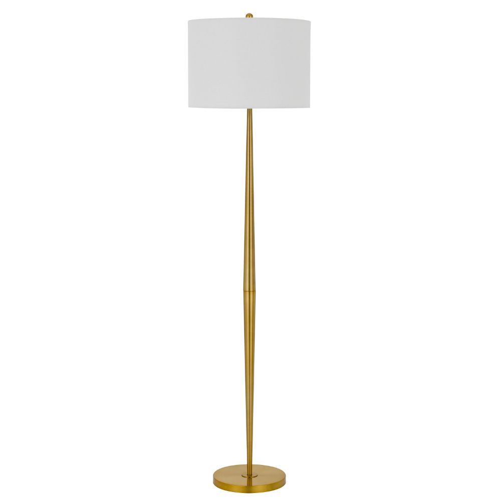 CAL Lighting BO-2980FL-AB 150W 3 way Sterling metal floor lamp with hardback drum shade in Antique Brass