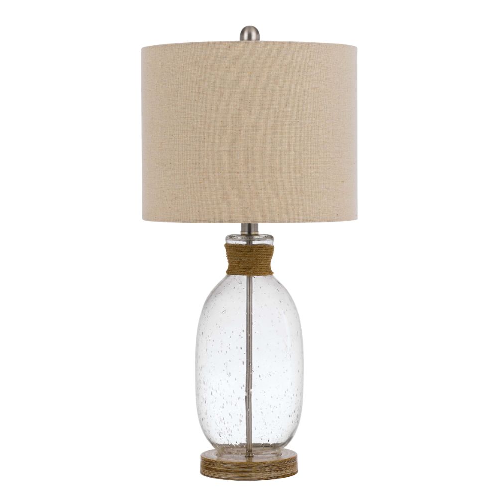 Cal Lighting BO-3023TB Seymour Clear Bubbled Glass Table Lamp with Resin Base in Bubble Glass
