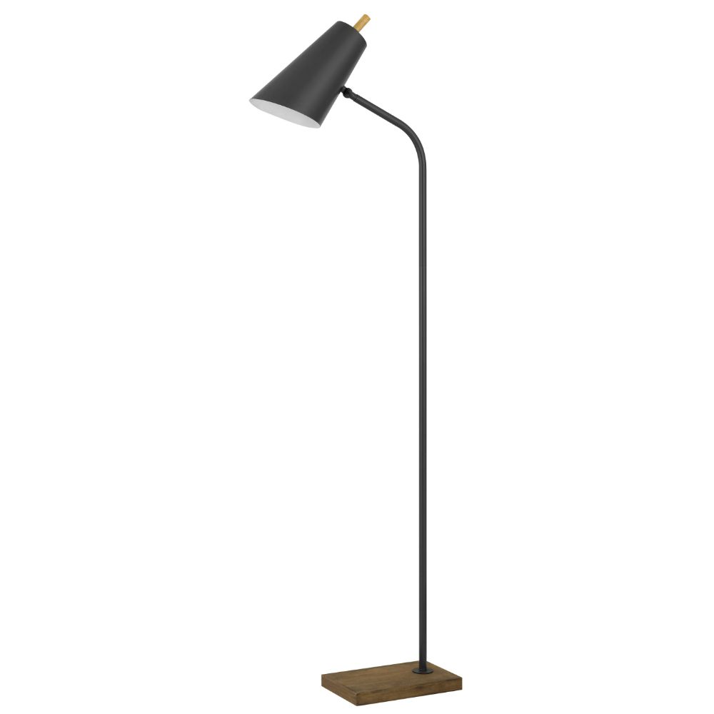 Cal Lighting BO-3048FL 60w Carthage Metal Floor Lamp With Adjustable Shade in Oiled Rubbed Bronzxe/Wood