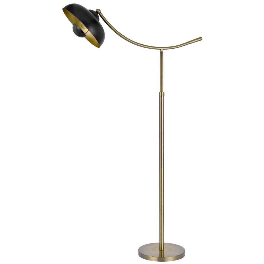 Cal Lighting BO-3052FL 100w Planetoid Adjustable Metal Arc Floor Lamp  in Antique Brass/Dark Bronze