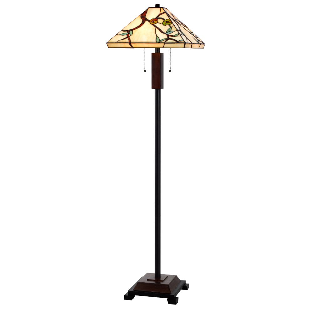 Cal Lighting BO-3101FL 60W x 2 metal/resin Tiffany floor lamp 