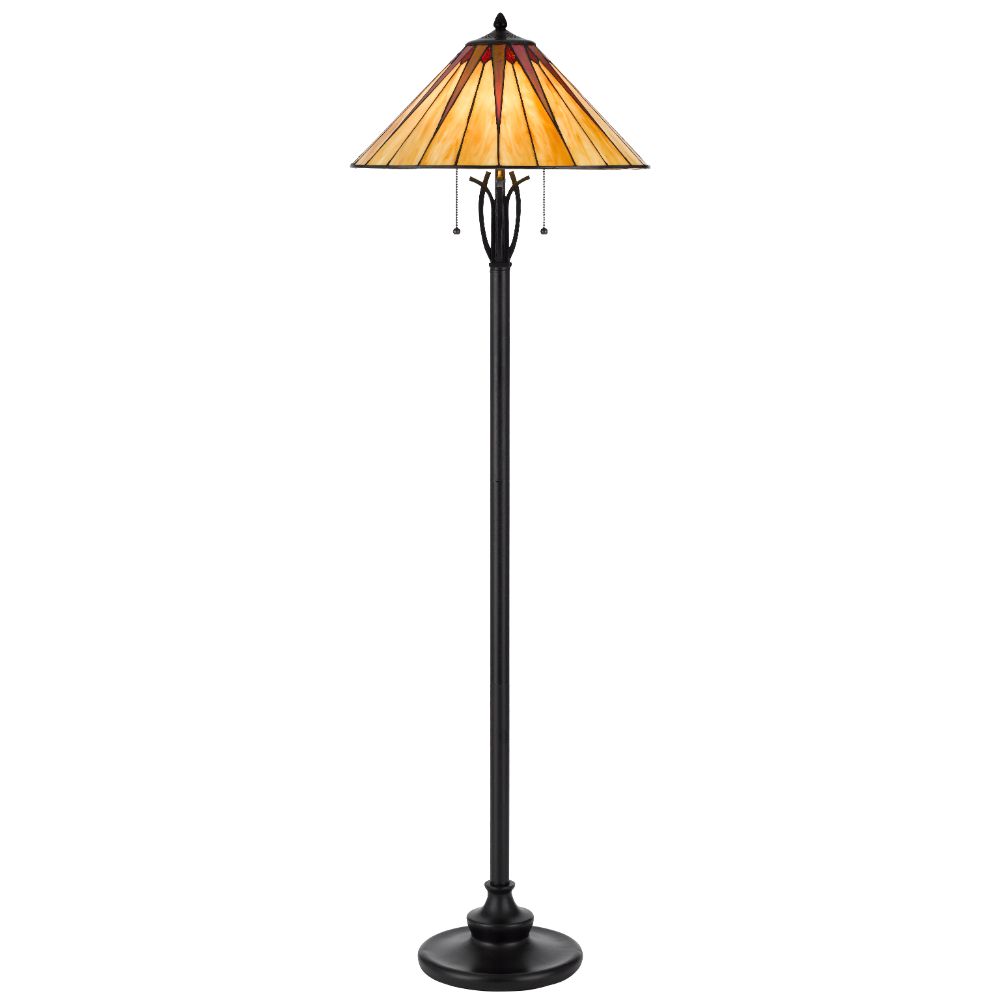Cal Lighting BO-3105FL 60W x 2 metal/resin Tiffany floor lamp 