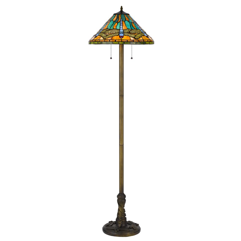 Cal Lighting BO-3108FL 60W x 2 metal/resin Tiffany floor lamp 