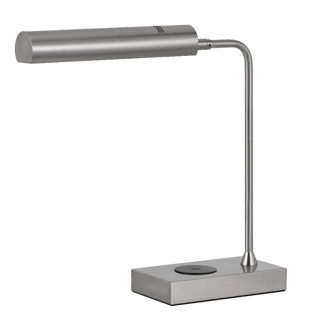 Cal Lighting BO-3133TB-BS Delray 12W intergrated LED metal desk lamp with wireless charging port