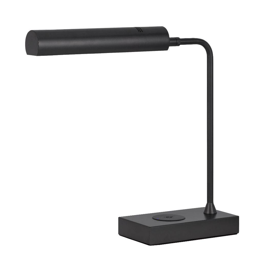 Cal Lighting BO-3133TB-GR Delray 12W intergrated LED metal desk lamp with wireless charging port