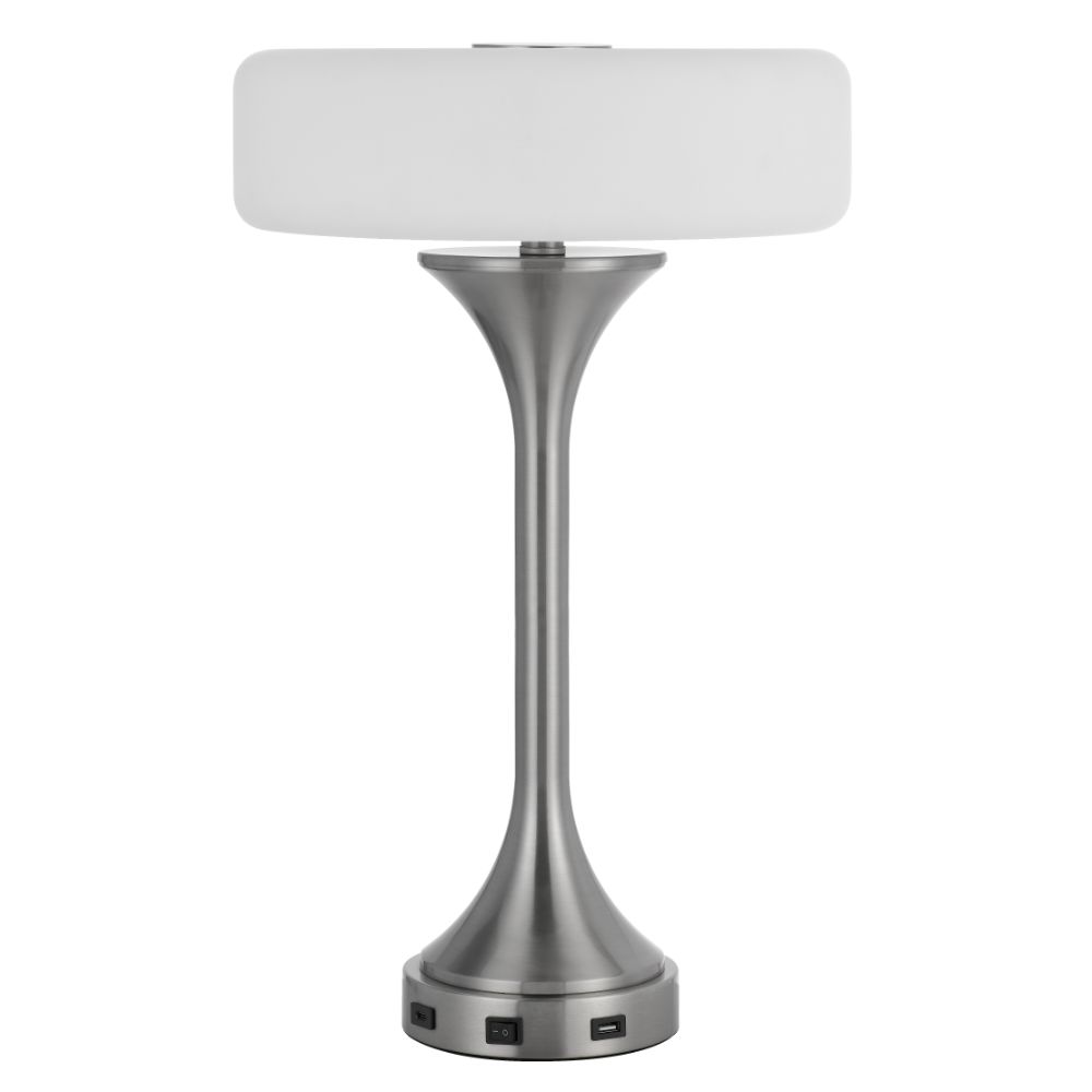 Cal Lighting BO-3137TB Espoo 22.13" Height Brushed Steel Metal Table Lamp