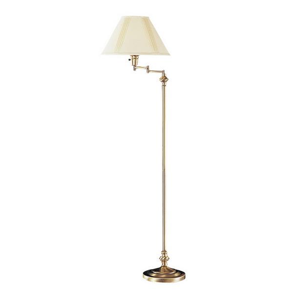 CAL Lighting BO-314-AB 150W 3 Way Swing Arm Floor Lamp/W 10 Lbs. Weighted Base in Antique Brass