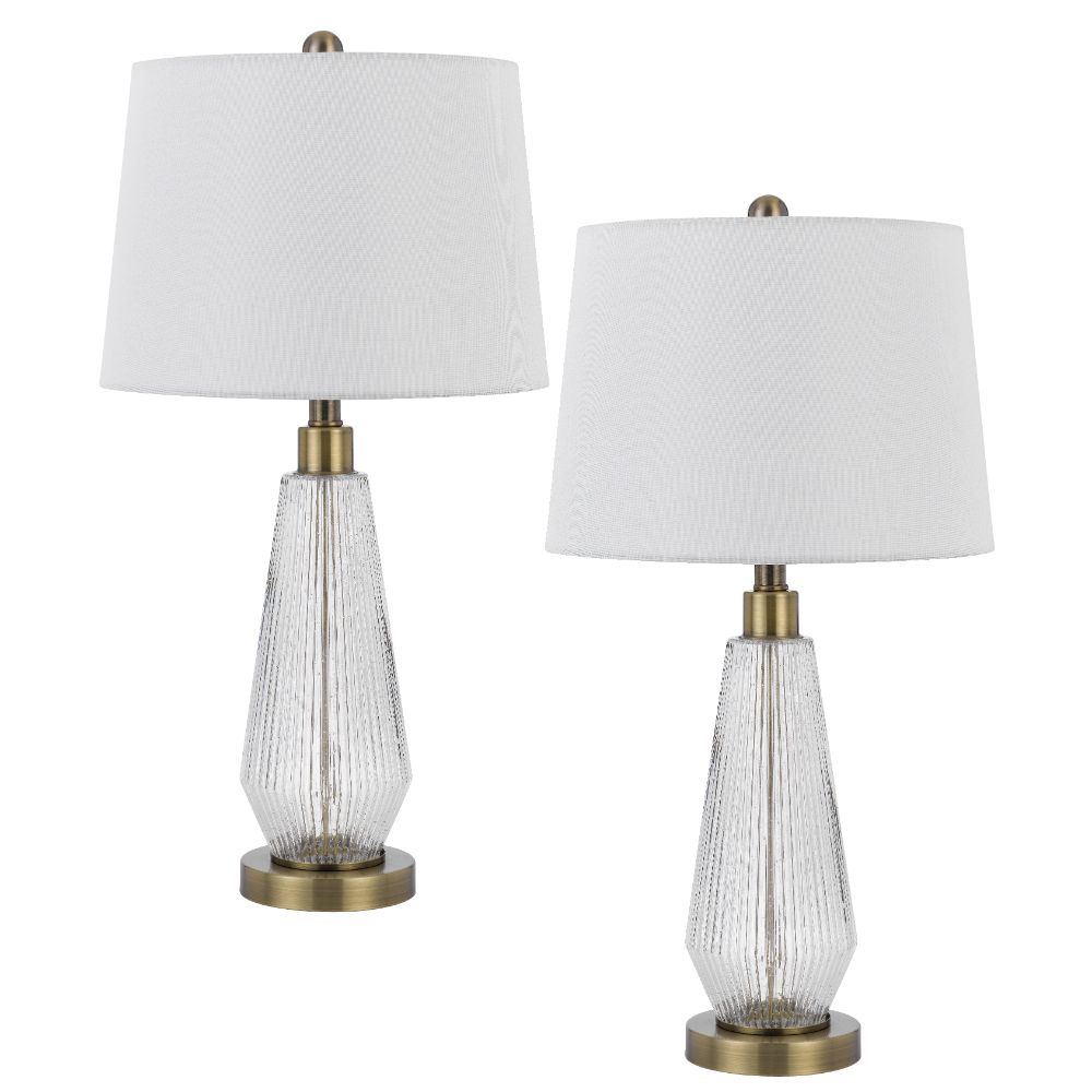 Cal Lighting BO-3146TB-2 Belville 26.5" Height Clear Glass Table Lamp