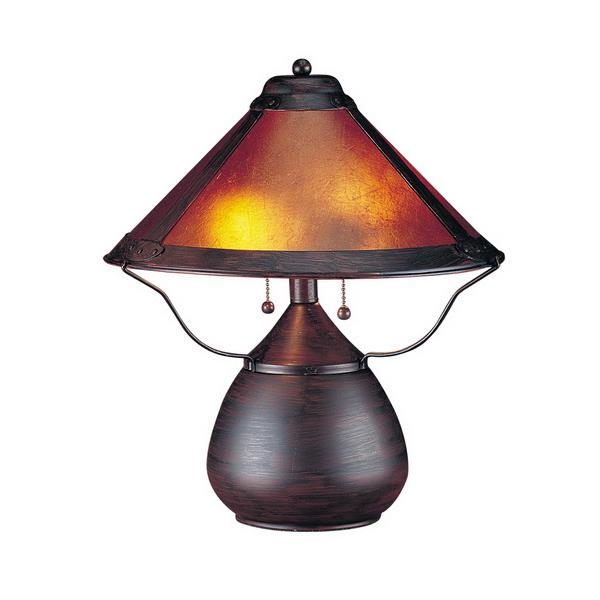 CAL Lighting BO-464 40W X 2 Table Lamp W/Mica Shade in Rust