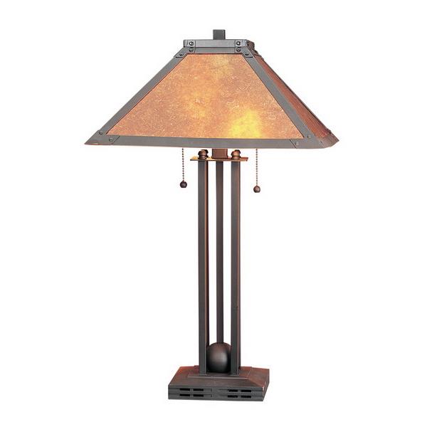 CAL Lighting BO-476 60W X 2 Metal Table Lamp W/Mica Shade in Matt Black