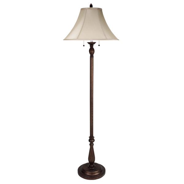 CAL Lighting BO-581FL 60W X 2 Floor Lamp With Pull Chain Switches in Antique Rust