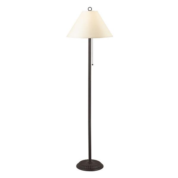 CAL Lighting BO-904FL-OW 100W Candlestick Floor Lamp W/Pull Chain Switch in Black / Rust