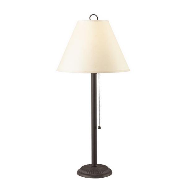 CAL Lighting BO-904TB-OW 75W Candlestick Table Lamp W/Pull Chain Switch in Black / Rust